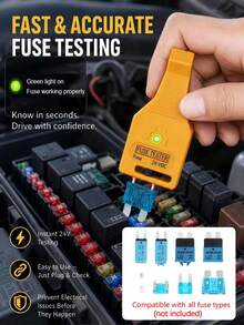 DC 24V Car Circuit Tester, Automotive Fuse Tester And Puller, For Checking Car Circuit Breakers ATR ATO/ATC ATM, Multi-Function Car Detection Pulling And Removal Tool, Also Tests Glass Tube Fuses - A - View 1
