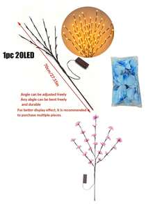 LED Cherry Blossom Branch Wall Lamp, 8 Light Modes, Soft Willow Branch Design, Floral Wall Decor... Suitable For Bedroom, Home, Spring Decoration - Cherry Blossom Rattan - View 9