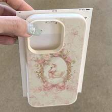 1件個性化天鵝波點美學圖案黑色液態直邊手機殼，適用於 iPhone 16/16 Pro/16 Plus - 彩色 - 查看 5