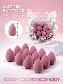 12pcs Makeup Sponges, Multi-Color Options, Soft & Bouncy, Non-Absorbent, For Foundation, Concealer, Loose Powder, Mini Makeup Sponge, Dry & Wet Dual-Use Makeup Puff - Multicolor - View 4