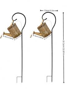 Solar Powered Watering Can Light, Hollow Metal Waterfall Fairy String Lights, Solar Automatic Switch, Waterproof Outdoor Garden Landscape Light, Vintage Projection Shadow Light, Suitable For Yard Lawn Patio Backyard Path Decoration, Warm White Atmosphere Decorative Gift - Kettle - View 11
