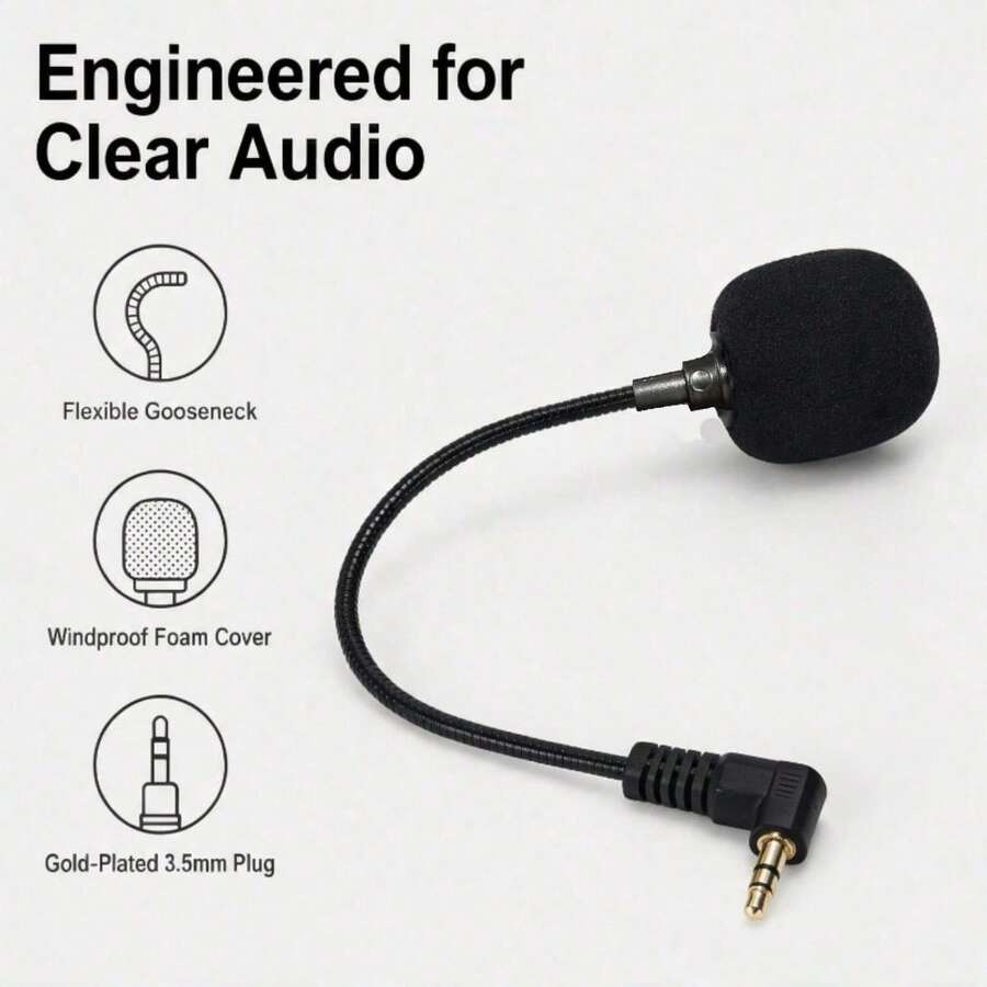 Flexible Mini 3.5mm Lavalier Microphone, Noise-Canceling Condenser Mic, Suitable For Vlog Recording, Online Courses And Live Streaming - View 1
