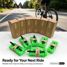 VXM 4 قطع أنابيب داخلية دراجة طريق TPU صمام بريستا ساق صمام من سبيكة الألومنيوم 700X23 25 28 32C - أخضر - مشاهدة 2