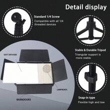 Professional LED Studio Spotlight, 160cm With Adjustable Tripod, Portable Light, Square Fill Light With Windshield Partition, Suitable For Photography, Live Streaming, And Meetings, 22.5x16.0cm, Super Strong Fill Light For Parties And Gatherings - Black - View 4