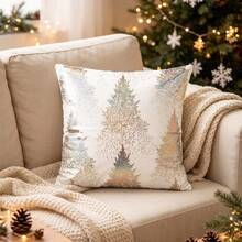 2 buah Sarung Bantal Hias Natal Tanpa Isian - Putih - View 1