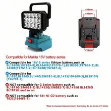 LED Work Light, Compatible With 18V Lithium Battery (Battery Not Included). LED Spotlight-15-LED Handheld Work Light With Adjustable Bracket, Portable Handheld/Hanging Emergency Light, IP44 Portable Lighting, Suitable For Outdoor Use Such - Construction Site Light - View 3