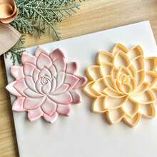 Flower Shaped Jewelry Tray Clay Mold, Jewelry Storage Dish Polymer Clay Mold, DIY Rustic Home Decor Handmade Mold, Soft Clay Jewelry Making Mold - Yellow - View 4