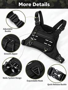 Large Capacity Adjustable Tactical Vest, Multi-Functional Tactical Chest Bag, Outdoor Adventure Hiking Training Travel Back To School Survival Essential Practical Tactical Belt Equipment Weight Vest Bulletproof Holster Hunting Accessories - Multicolor - View 5