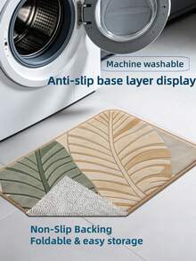 1pc Vintage Leaf Plant Bath Mat, Winter Bathroom Small Rug, Soft Comfortable Absorbent Bathroom Floor Mat, Bathroom Accessories New Product, Bathroom Toilet Side Mat, Bedroom Carpet, Living Room Carpet, Room Decor, Autumn Home Decor, Bedroom Decor, Suitable For Bathroom, Kitchen, Entryway, Hallway, Bedside, Living Room, Bedroom. Holiday Decor, TPR Non-Slip Backing Carpet Machine Washable - A - View 8
