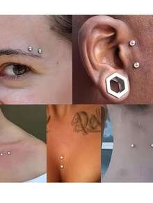 G23 Titanium Alloy Hypoallergenic Material Elegant Women's Piercing Small Element Design Implant Stud Skin-Friendly Medical Grade Material Suitable For All Seasons And All Piercings #Anodized - Multicolor - View 6