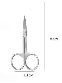 1pc Russian Style Nail Clippers, Ultra-Fine Curved Tip Precision Pointed Trimming Scissors, Cuticle Trimmer, Eyebrow & Eyelash Trimmer - Multicolor - View 6