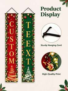 Customized Christmas Couplets, Customizable Text Vertical Christmas Door Couplets, Customizable Christmas Hanging Couplets, Suitable For Porch, Home, Holiday Party Decoration, Christmas Special Edition! - Multicolor - View 6