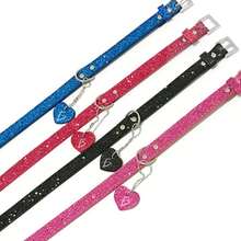 1 Piece, Random Color Bling Pet Collar With Heart Pendant (Size M) - Random Color - View 3
