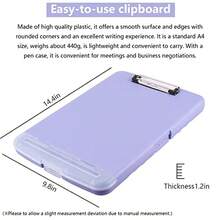 Clipboard With Storage, A4 Loose-Leaf Binder Clipboard With Pen Holder, Heavy-Duty Storage Clipboard With Low-Profile Clip, Side-Opening Clipboard Folder, Smooth Writing Clipboard - Multicolor - View 6