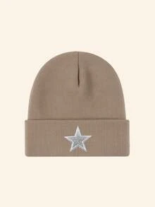 1/2/3pcs Men's Knitted Star Embroidery Beanie, Fashion Street Ski Hat, Windproof Warm Versatile Cold Weather Outdoor Cycling Hat - Multicolor - View 19