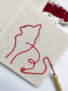 Square Punch Needle Embroidery Frame, Monk Cloth Fabric, Available In 20*20cm And 30*30cm Sizes, Suitable For Punch Needle Embroidery Creation, Can Be Made Into Decorative Paintings, Desktop Ornaments And Other Decorative Finished Products - Punch Needle Embroidery Frame - View 5
