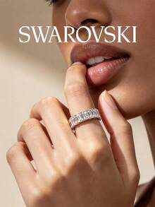 SWAROVSKI 5572695 Pave Crystal Bracelet Curved Wave Open Bangle Birthday Gift For Girlfriend - Silver - View 2