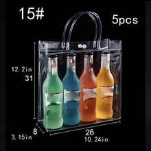 50pcs Transparent PVC Reusable Waterproof Stain-Resistant Tote Bags, Perfect For Party Favors, Holiday Shopping And Small Business Packaging - Gift Bag - View 14
