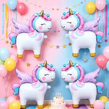 Standing Unicorn Shaped Balloon Set, Children's Birthday Party Celebration Decoration, Holiday Party Atmosphere Decoration - Q-version Unicorn - View 7