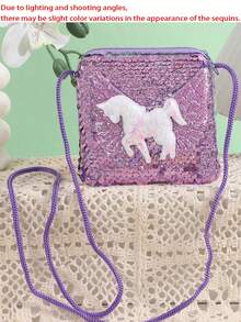 1pc Unicorn Crossbody Bags, Holiday Small Gift Wallets Party Gifts, Birthday Christmas Coin Purses - Multicolor - View 11