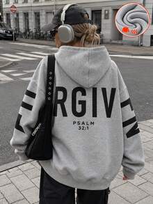 New Minimalist Autumn/Winter Design Fashion Ins Style Leopard Print Casual Versatile Crew Neck Long Sleeve Women's Thermal Lined Sweatshirt - Dark Gray - View 2