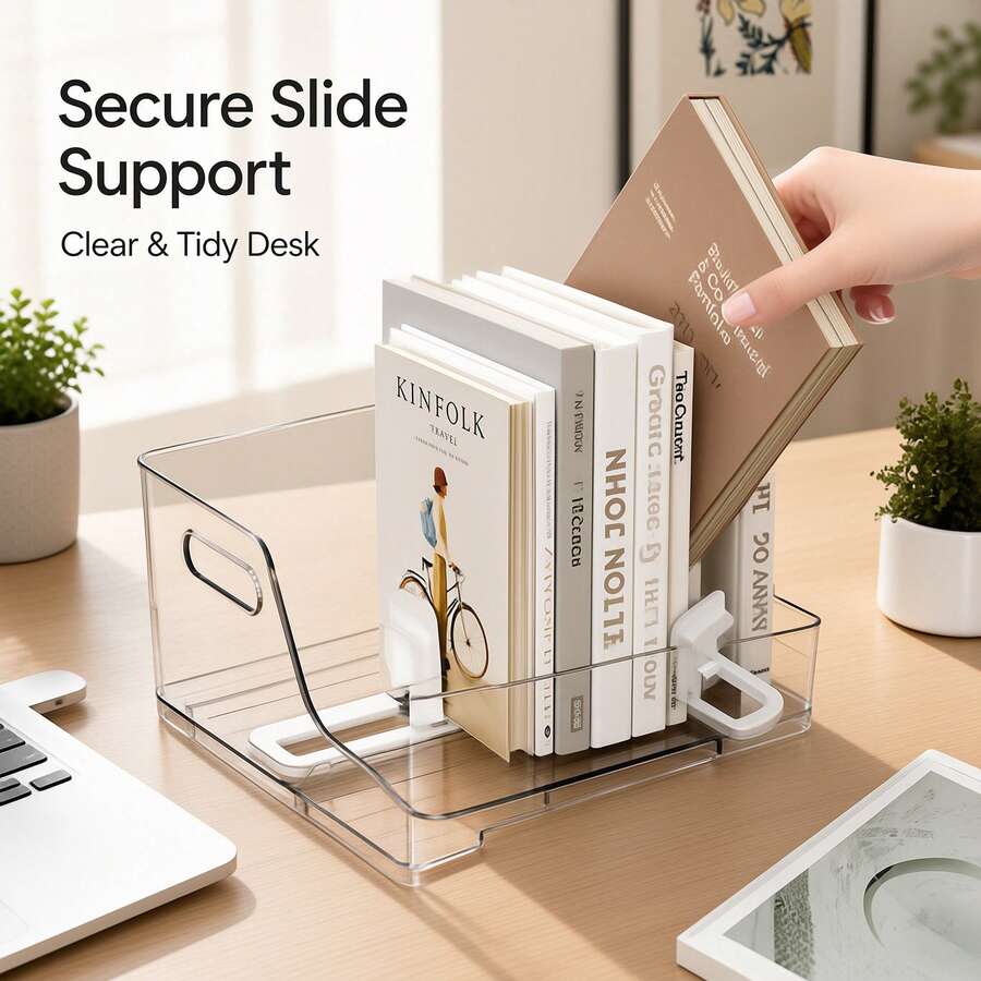 Estante organizador transparente para escritorio, soporte de almacenamiento de libros, estantería para hogar y oficina, soporte para manga, revistas, cómics, CDs, documentos, colección, unidad de estantería de acrílico - Multicolor - Ver 1