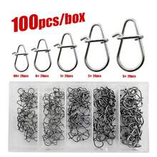 100/140pcs_box Fishing Connector Swivel Stainless Steel Hook Lock Snap Swivels Rings Fishing Accessory Tool - Combination - View 10