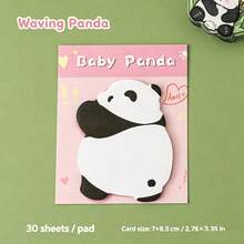 1pc Cute Panda Die-Cut Sticky Notes, Adorable Cartoon Black & White Panda Animal Self-Adhesive Memo Notepad, Aesthetic Decorative Notebook, Suitable For Planner, Scrapbook, Journal, Office, Classroom, School Daily Recording, Perfect For Kids, Girls, Students - one-size - View 13