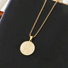 Catholic Saint Benedict Medal Pendant Necklace Stainless Steel Cross San Benito Gold/Silver Neck Chain Necklace Unisex - Faith Round Necklace - View 6