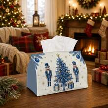1pc Classic Elegant Christmas Tissue Box | Multi-Functional Christmas Napkin Holder, Suitable For Home, Christmas Car Decor, Nutcracker Soldier Princess Doll - Seasonal Decorative Tissue Box For Living Room - Multicolor - View 10