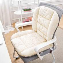 Soft Thick Velvet Seat Cushion & Backrest Pad, Warm All-In-One Chair Pad, Non-Slip Fixing Buckle, Multiple Colors Available, Suitable For Office Chair, Home Dining Table & Study - One-piece Chair Cushion - View 4