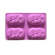 4-Cavity Olive Tree Shaped Silicone Mold - Suitable For DIY Aromatherapy Soap, Plaster Diffuser Stone, Home Decor And Resin Craft; Handmade Art Gift Silicone Mold - Purple - View 8