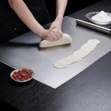 Stainless Steel Folding Edge Cutting Board, Rectangular Kitchen Cutting And Pastry Board, Suitable For Vegetables, Meat And Dough - Silver - View 5