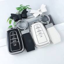 1 Pc Key FOB Cover Case With Keychain For 2018-2022 For RAV4 For Camry For Corolla For Avalon For Prius For GT86 For Highlander Anti Fall, Dust-Proof, Exquisite High-End Keybag Suitable For Women - KY31 - View 12