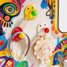 Cute Octopus Shaped Self-Adhesive Wall Hook, No-Drill Decorative Hook, Multi-Functional Towel, Jewelry And Headphone Storage Rack, Colorful Cartoon Home Decor, Suitable For Bathroom And Bedroom - Multicolor - View 6