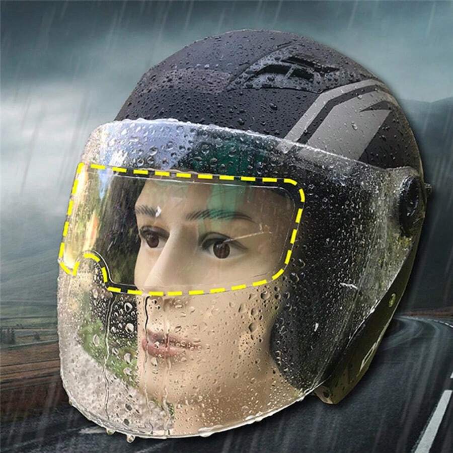 Rainproof And Anti-Fog Film Motorcycle Helmet Universal Waterproof Chopper Patch Moto Motorbike Helmets - A - View 1