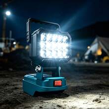 LED Work Light, Compatible With 18V Lithium Battery (Battery Not Included). LED Spotlight-15-LED Handheld Work Light With Adjustable Bracket, Portable Handheld/Hanging Emergency Light, IP44 Portable Lighting, Suitable For Outdoor Use Such - Construction Site Light - View 2