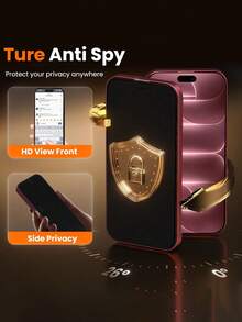 3pcs Matte Privacy Screen Protector, Compatible With IPhone 17 Pro Max 6.9 Inch, Non-Glass Material, Full Coverage Anti-Peeping Anti-Glare Ceramic Film, Anti-Fingerprint, Compatible With Phone Case, Compatible With IPhone 18 Pro Max/18 Pro/17 Pro Max/17 Air/16 Pro Max/16 Pro/16 Plus/16/15 Pro Max/14 Pro Max/13 Mini/12/11/XS Max/XR/8+/7 Plus - Black - View 4