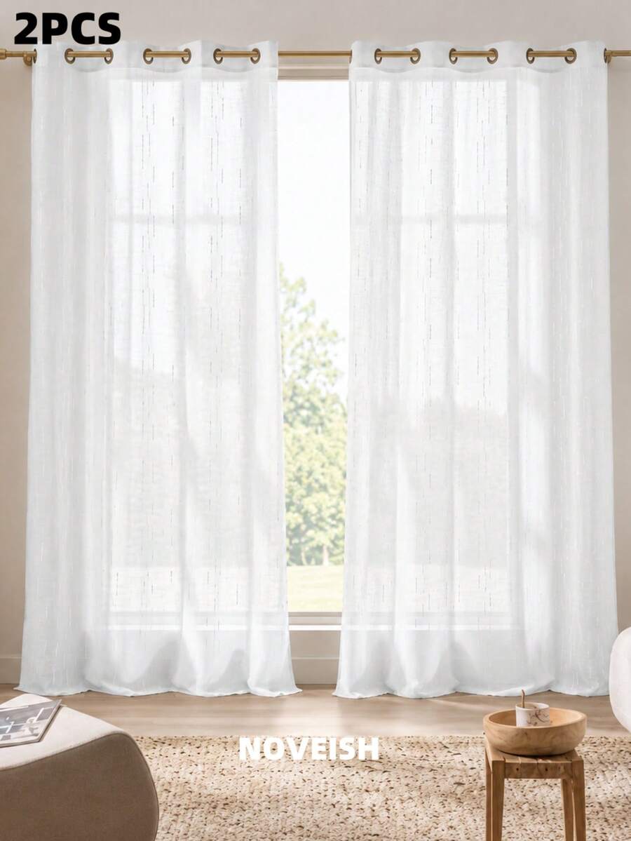Noveish Curtains - White Rain - View 1