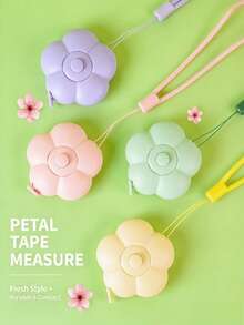 1pc Cartoon Flower Soft Tape Measure, 2m Plastic Tape Measure, Body Measurement Tape, Fitness Tape Measure, Sewing Tape Measure, Student Tape Measure, Retractable Measuring Tape, Petal Small Tape Measure - A - View 4