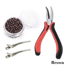 Silicone-Lined Micro Bead Hair Extension Kit, Micro Rings With Hair Extension Pliers And Sectioning Clips; I-Tip Hair Extension - View 15