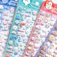 Mini Cute Animal 3D Foam Stickers, Cute Bear, Rabbit, Marine Animal 3D Foam Stickers, Children's DIY Scrapbook Journal Planner Decoration Reward Stickers, Handmade Craft Party Gifts - Multicolor - View 2