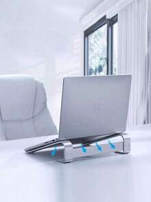 Aluminum Alloy Laptop Stand | Ergonomic Height Adjustable Hollow Design Heat Dissipation Strong Load-Bearing Compatible With MacBook HP - View 8