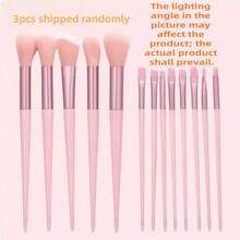 Professional Makeup Brush Set, Including Foundation Brush, Eyeshadow Brush, Etc., Handle Made Of Plastic, Bristles Made Of Soft Synthetic Material, Random Color And Style. Product Name: Makeup Brush Set, Makeup Tool Set, Makeup Gift Set. - Pink - View 7