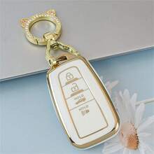 1 Pc Key FOB Cover Case With Keychain For 2018-2022 For RAV4 For Camry For Corolla For Avalon For Prius For GT86 For Highlander Exquisite High-End Keybag Suitable For Both Men And Women - Single Pack - View 7