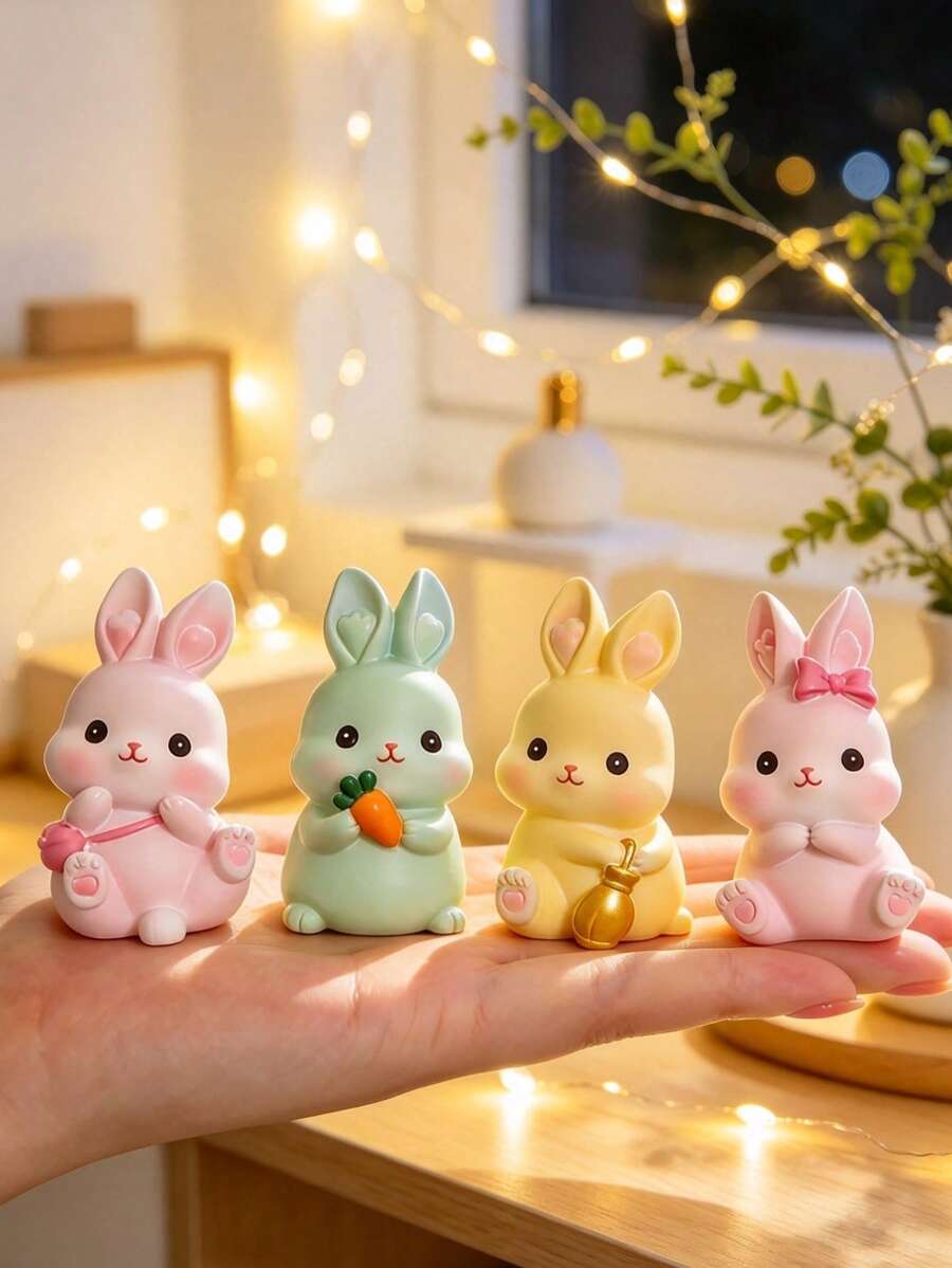 1pc Durable Reusable 3D Cute Easter Bunny Candle Mold, Suitable For Making Candles, Plaster, Resin, Clay, Baking, Perfect For Easter, Desktop, Car, Home Decor, DIY Craft Enthusiasts - A - View 1