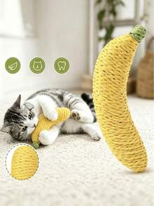 Yellow & Green Banana-Shaped Pet Chew Stick, Dog & Cat Toy Boredom Buster, Teething & Claw Grinding Toy For Dogs And Cats - Multicolor - View 1