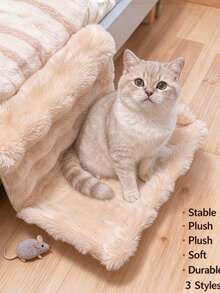 Plush Hanging Cat Bed, Soft Warm Pet Hammock For Sofa, Chair, Stair Railing & Window - one-size - View 8