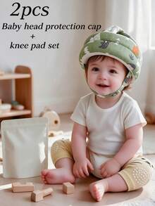 2pcs/1set Pelindung Kepala Bayi + Pelindung Lutut, Set Helm dan Pelindung Lutut untuk Bayi Merangkak & Berjalan, Lembut, Dapat Diatur, Anti Benturan, Ringan, Bernapas, dan Anti Selip untuk Balita - Kombinasi penutup kepala bayi + pelindung lutut - View 15