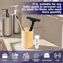 Twin Blade Disposable Razors With Clear Safety Cap, Shaving Razors Bulk For Men &Women, Stainless Steel Blade, Multipurpose Portable Shave Razor For Bathing Hotel Travel, Black - Multicolor - View 3